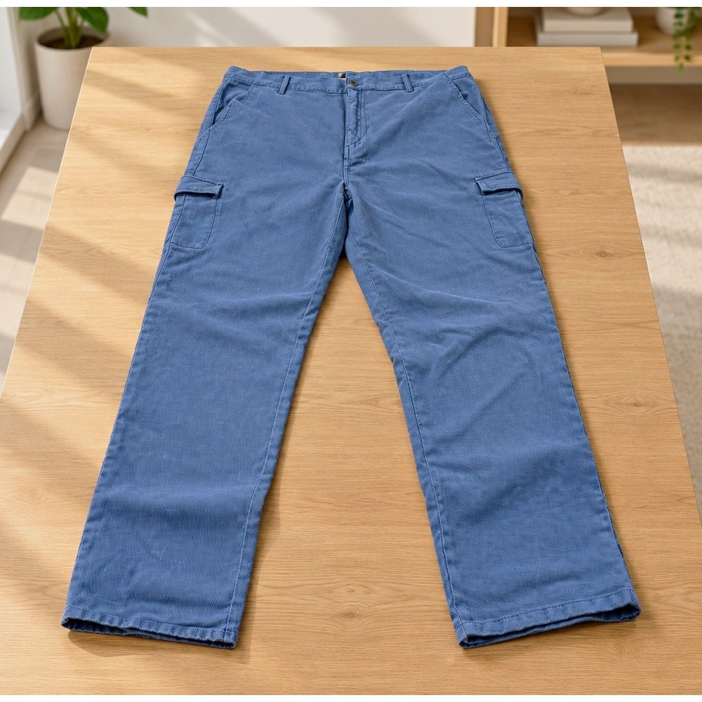 32 Degrees Women 20 Blue Cotton Twill Cargo Pants Straight Leg Pockets Size 20